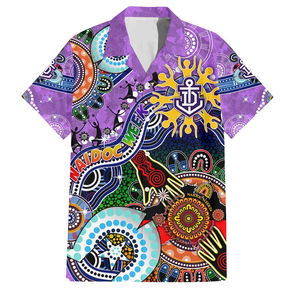 Custom NAIDOC Week 2024 Fremantle Dockers Freo Family Matching Off Shoulder Maxi Dress and Hawaiian Shirt Australia Aboriginal Dot Painting