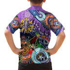 Custom NAIDOC Week 2024 Fremantle Dockers Freo Family Matching Off Shoulder Short Dress and Hawaiian Shirt Australia Aboriginal Dot Painting