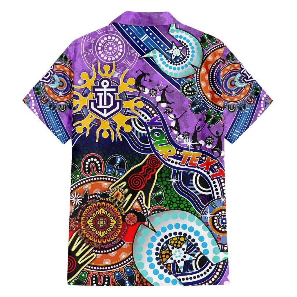 Custom NAIDOC Week 2024 Fremantle Dockers Freo Family Matching Off Shoulder Short Dress and Hawaiian Shirt Australia Aboriginal Dot Painting