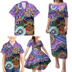 Custom NAIDOC Week 2024 Fremantle Dockers Freo Family Matching Puletasi and Hawaiian Shirt Australia Aboriginal Dot Painting