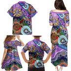 Custom NAIDOC Week 2024 Fremantle Dockers Freo Family Matching Puletasi and Hawaiian Shirt Australia Aboriginal Dot Painting
