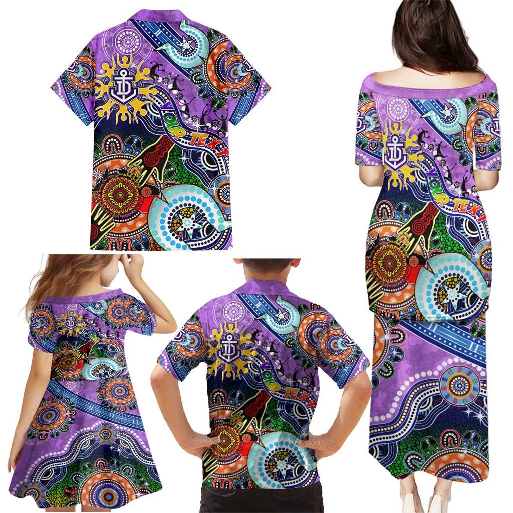 Custom NAIDOC Week 2024 Fremantle Dockers Freo Family Matching Puletasi and Hawaiian Shirt Australia Aboriginal Dot Painting