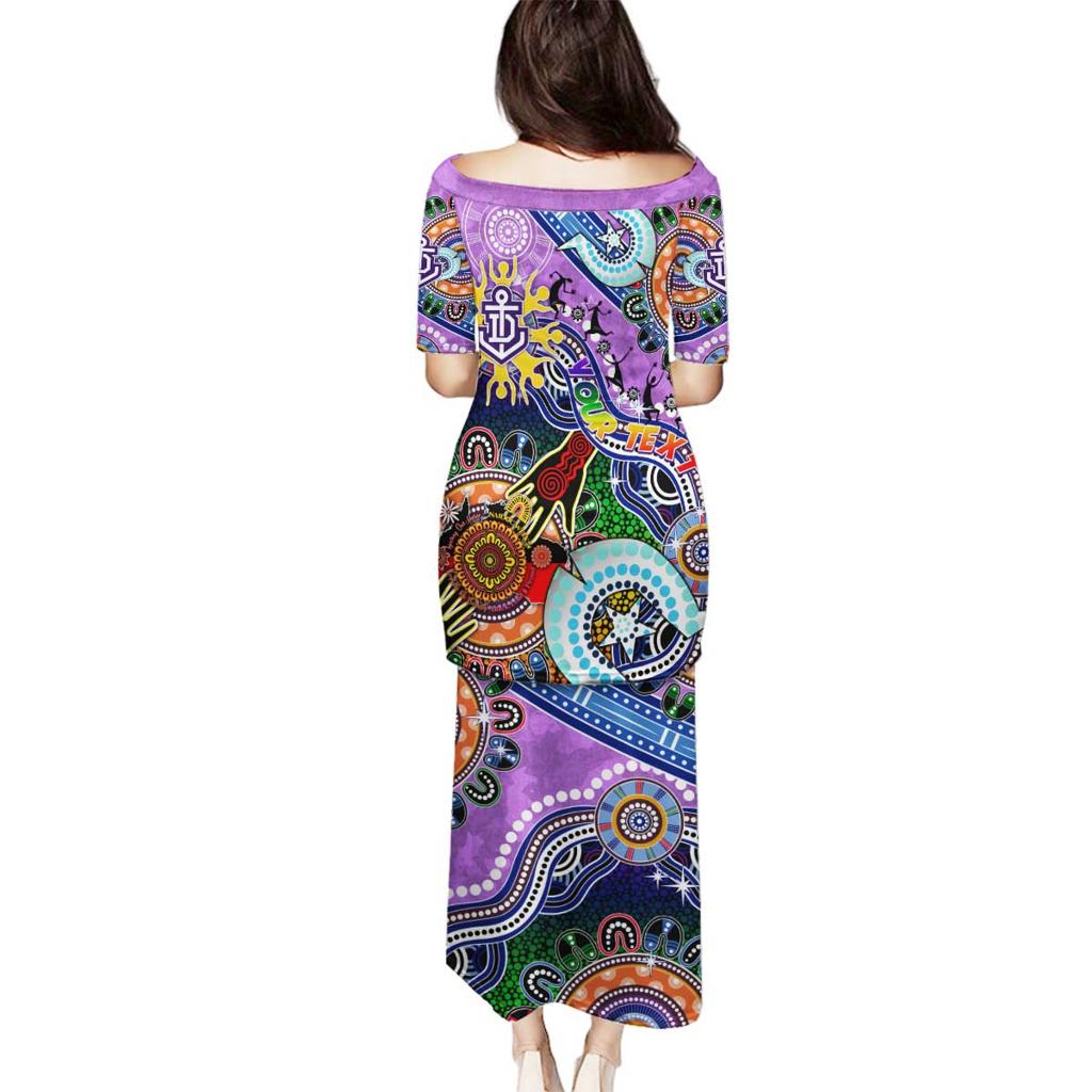 Custom NAIDOC Week 2024 Fremantle Dockers Freo Family Matching Puletasi and Hawaiian Shirt Australia Aboriginal Dot Painting