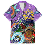 Custom NAIDOC Week 2024 Fremantle Dockers Freo Family Matching Short Sleeve Bodycon Dress and Hawaiian Shirt Australia Aboriginal Dot Painting
