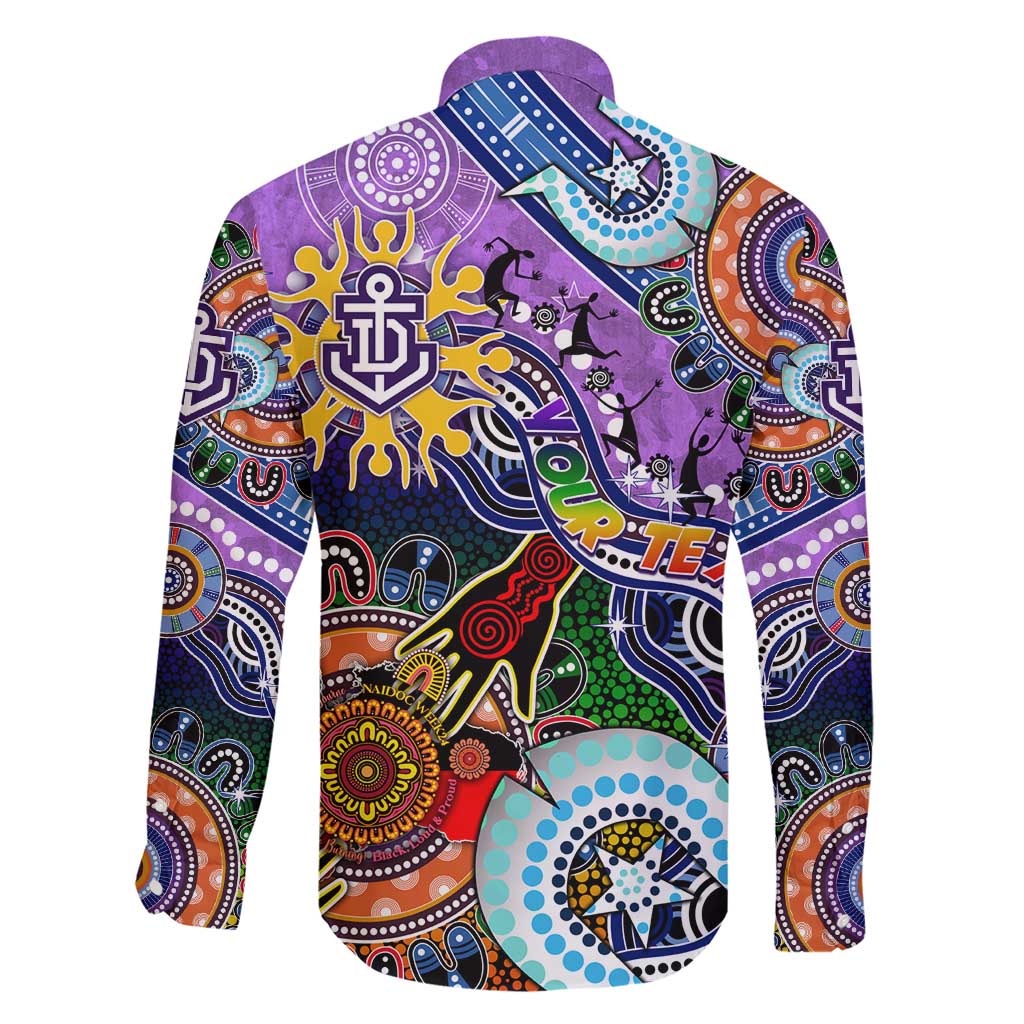 Custom NAIDOC Week 2024 Fremantle Dockers Freo Family Matching Short Sleeve Bodycon Dress and Hawaiian Shirt Australia Aboriginal Dot Painting
