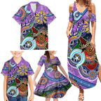 Custom NAIDOC Week 2024 Fremantle Dockers Freo Family Matching Summer Maxi Dress and Hawaiian Shirt Australia Aboriginal Dot Painting