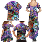 Custom NAIDOC Week 2024 Fremantle Dockers Freo Family Matching Summer Maxi Dress and Hawaiian Shirt Australia Aboriginal Dot Painting