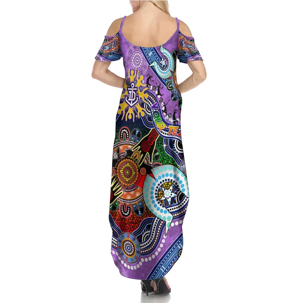 Custom NAIDOC Week 2024 Fremantle Dockers Freo Family Matching Summer Maxi Dress and Hawaiian Shirt Australia Aboriginal Dot Painting