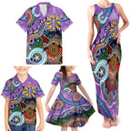 Custom NAIDOC Week 2024 Fremantle Dockers Freo Family Matching Tank Maxi Dress and Hawaiian Shirt Australia Aboriginal Dot Painting