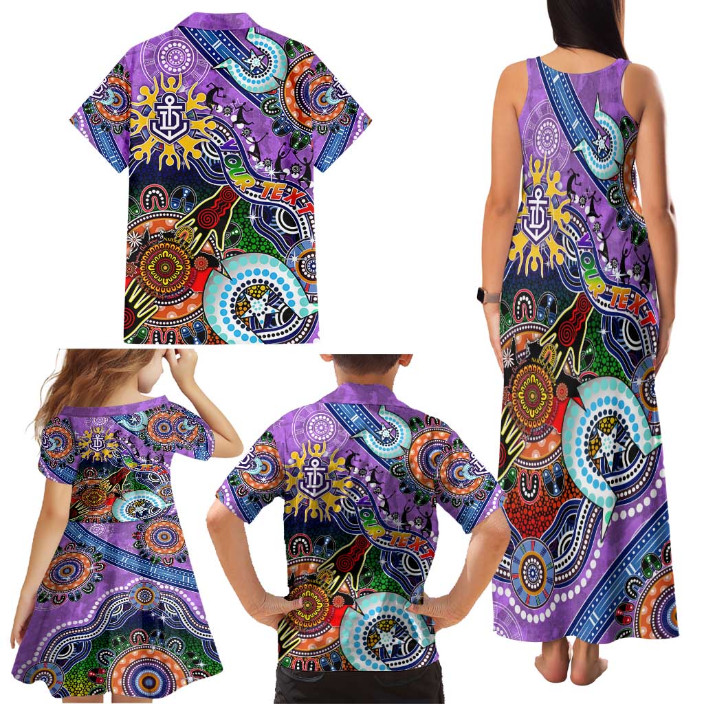 Custom NAIDOC Week 2024 Fremantle Dockers Freo Family Matching Tank Maxi Dress and Hawaiian Shirt Australia Aboriginal Dot Painting