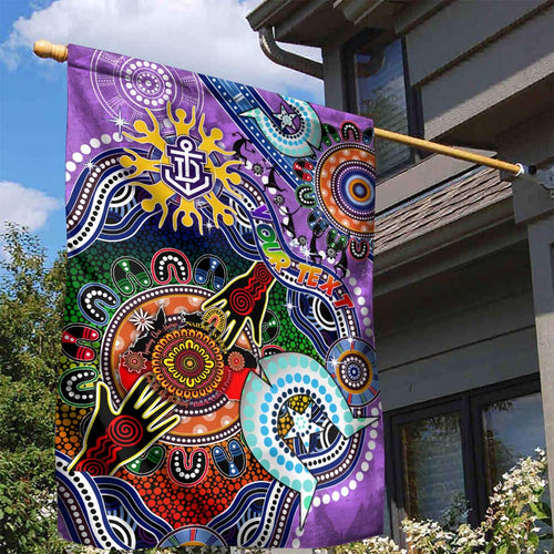 Custom NAIDOC Week 2024 Fremantle Dockers Freo Garden Flag Australia Aboriginal Dot Painting