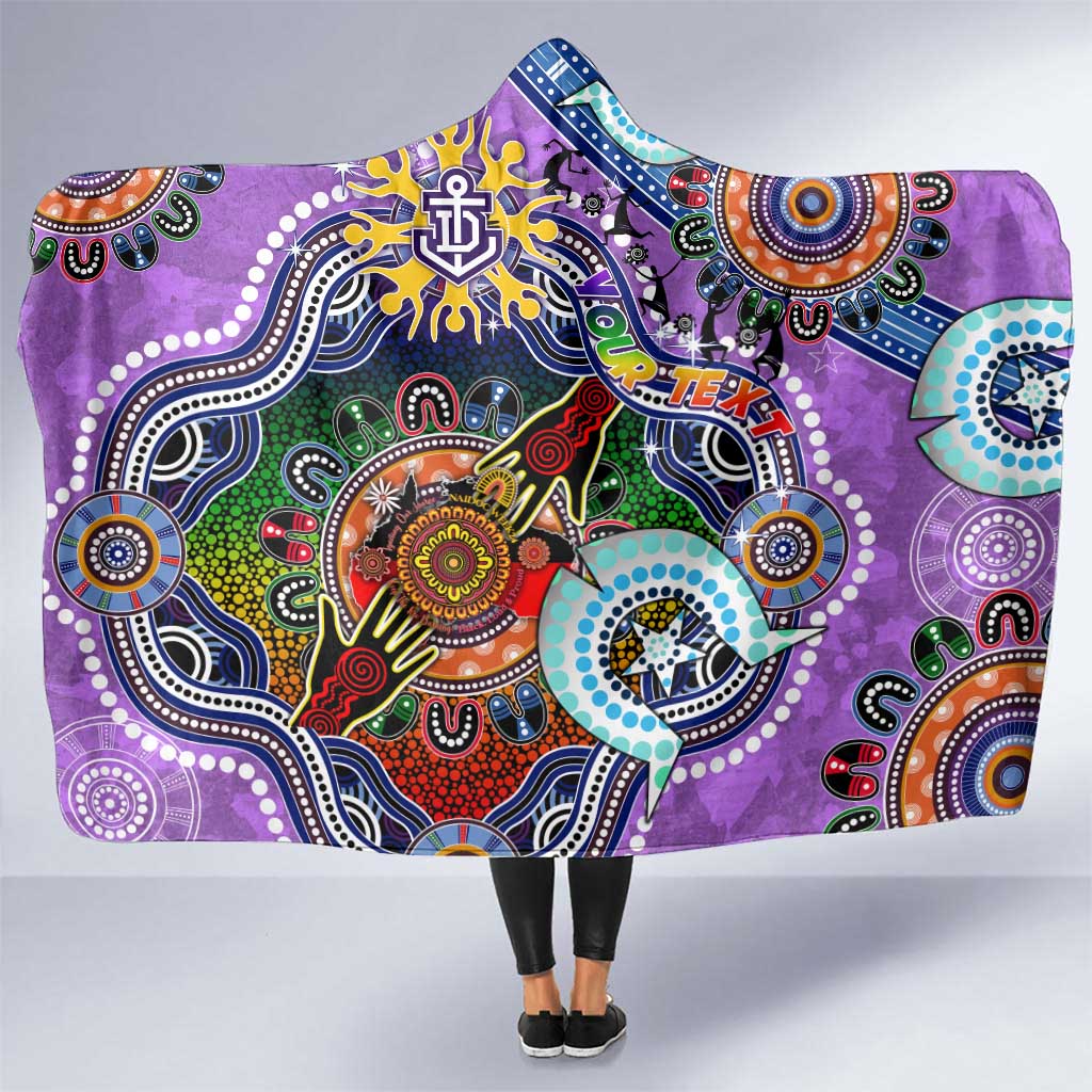 Custom NAIDOC Week 2024 Fremantle Dockers Freo Hooded Blanket Australia Aboriginal Dot Painting