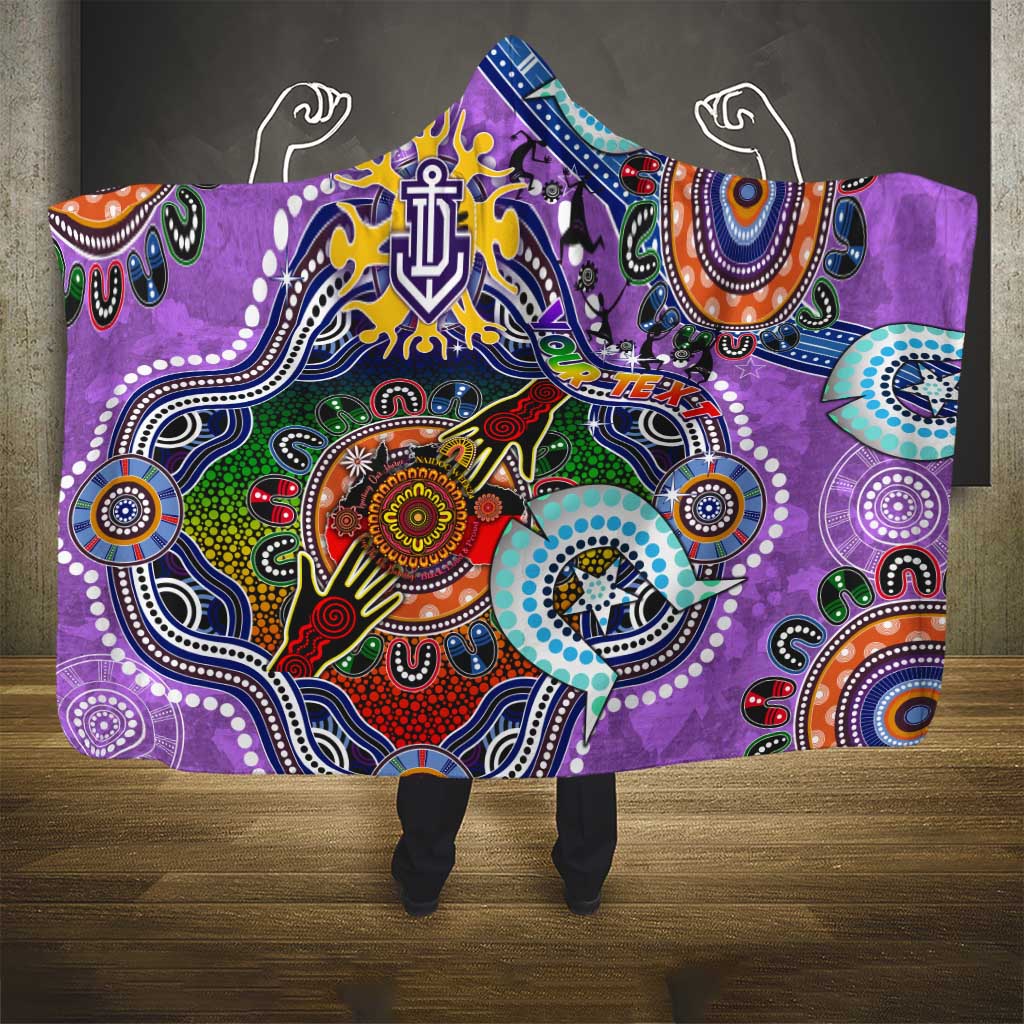 Custom NAIDOC Week 2024 Fremantle Dockers Freo Hooded Blanket Australia Aboriginal Dot Painting