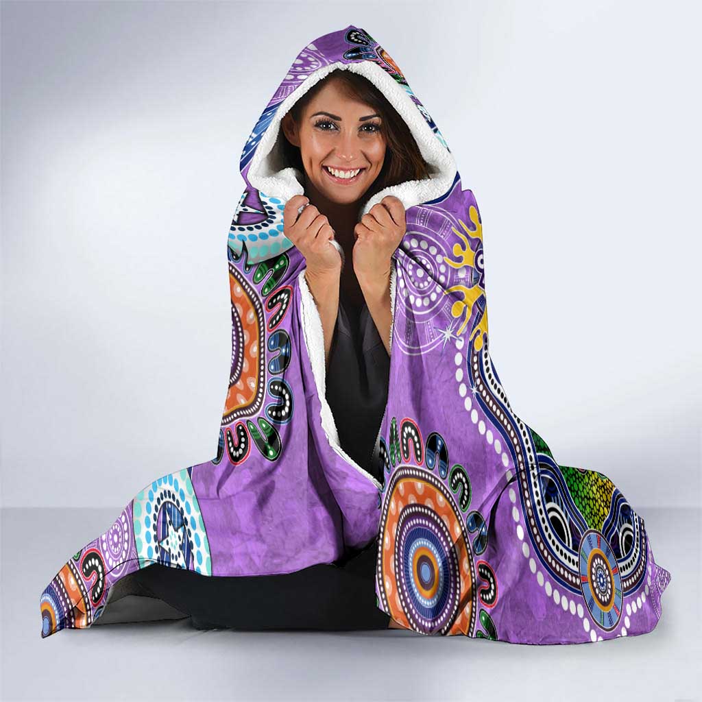 Custom NAIDOC Week 2024 Fremantle Dockers Freo Hooded Blanket Australia Aboriginal Dot Painting