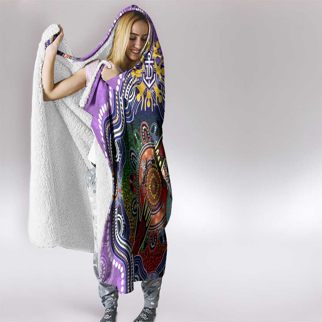 Custom NAIDOC Week 2024 Fremantle Dockers Freo Hooded Blanket Australia Aboriginal Dot Painting