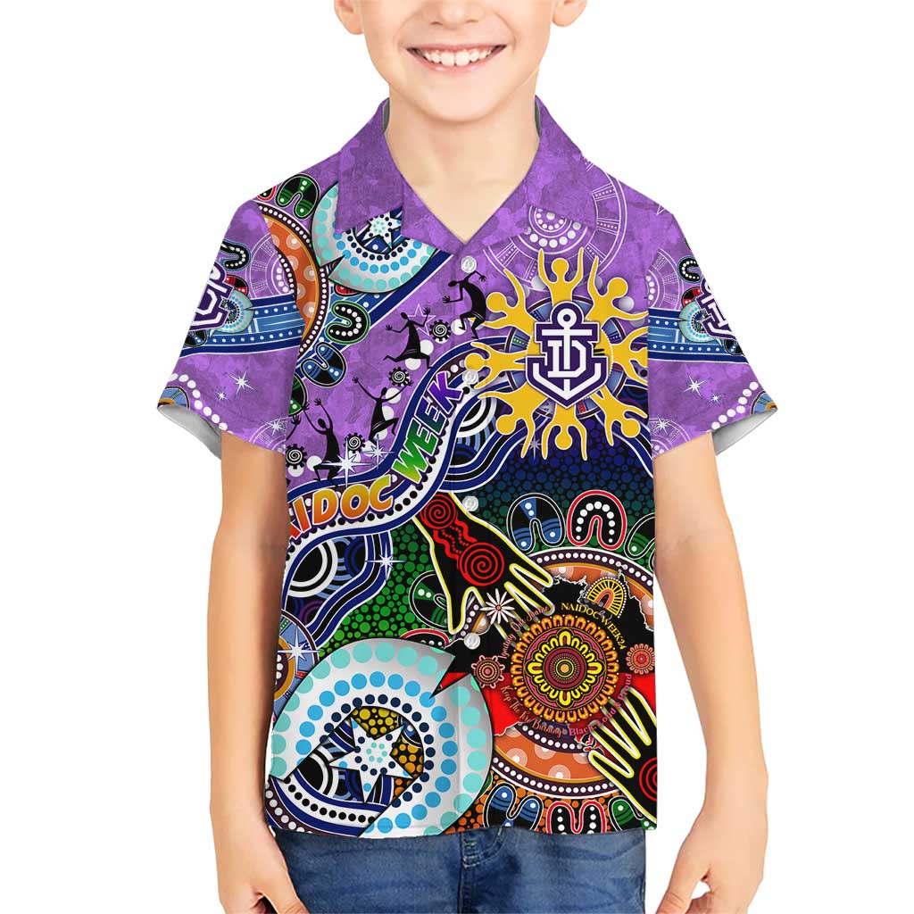 Custom NAIDOC Week 2024 Fremantle Dockers Freo Kid Hawaiian Shirt Australia Aboriginal Dot Painting