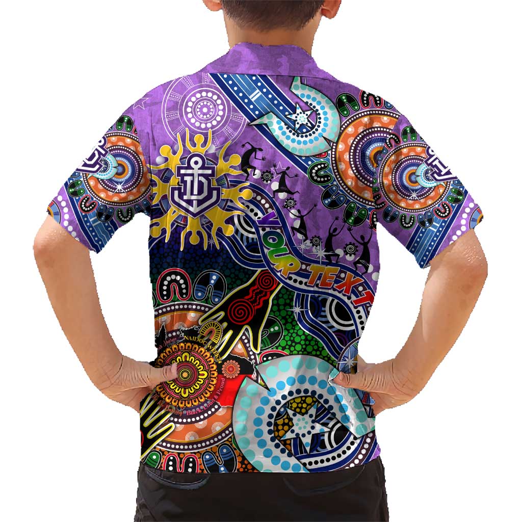 Custom NAIDOC Week 2024 Fremantle Dockers Freo Kid Hawaiian Shirt Australia Aboriginal Dot Painting