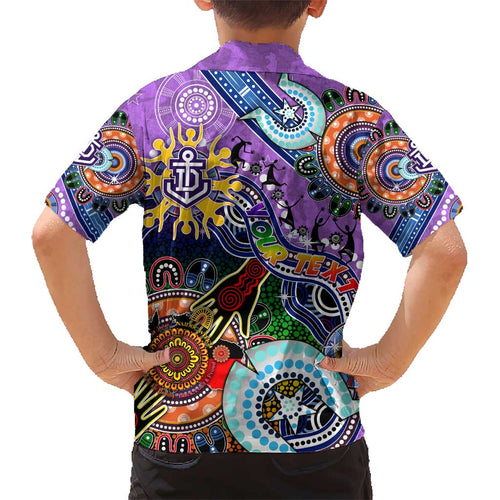 Custom NAIDOC Week 2024 Fremantle Dockers Freo Kid Hawaiian Shirt Australia Aboriginal Dot Painting