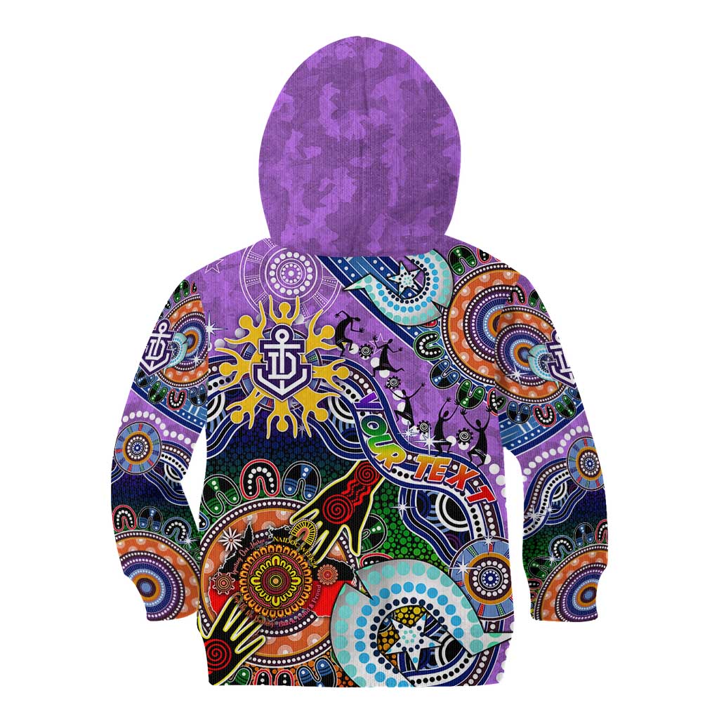 Custom NAIDOC Week 2024 Fremantle Dockers Freo Kid Hoodie Australia Aboriginal Dot Painting