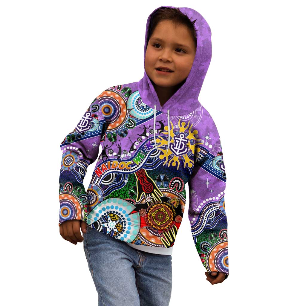 Custom NAIDOC Week 2024 Fremantle Dockers Freo Kid Hoodie Australia Aboriginal Dot Painting
