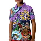 Custom NAIDOC Week 2024 Fremantle Dockers Freo Kid Polo Shirt Australia Aboriginal Dot Painting