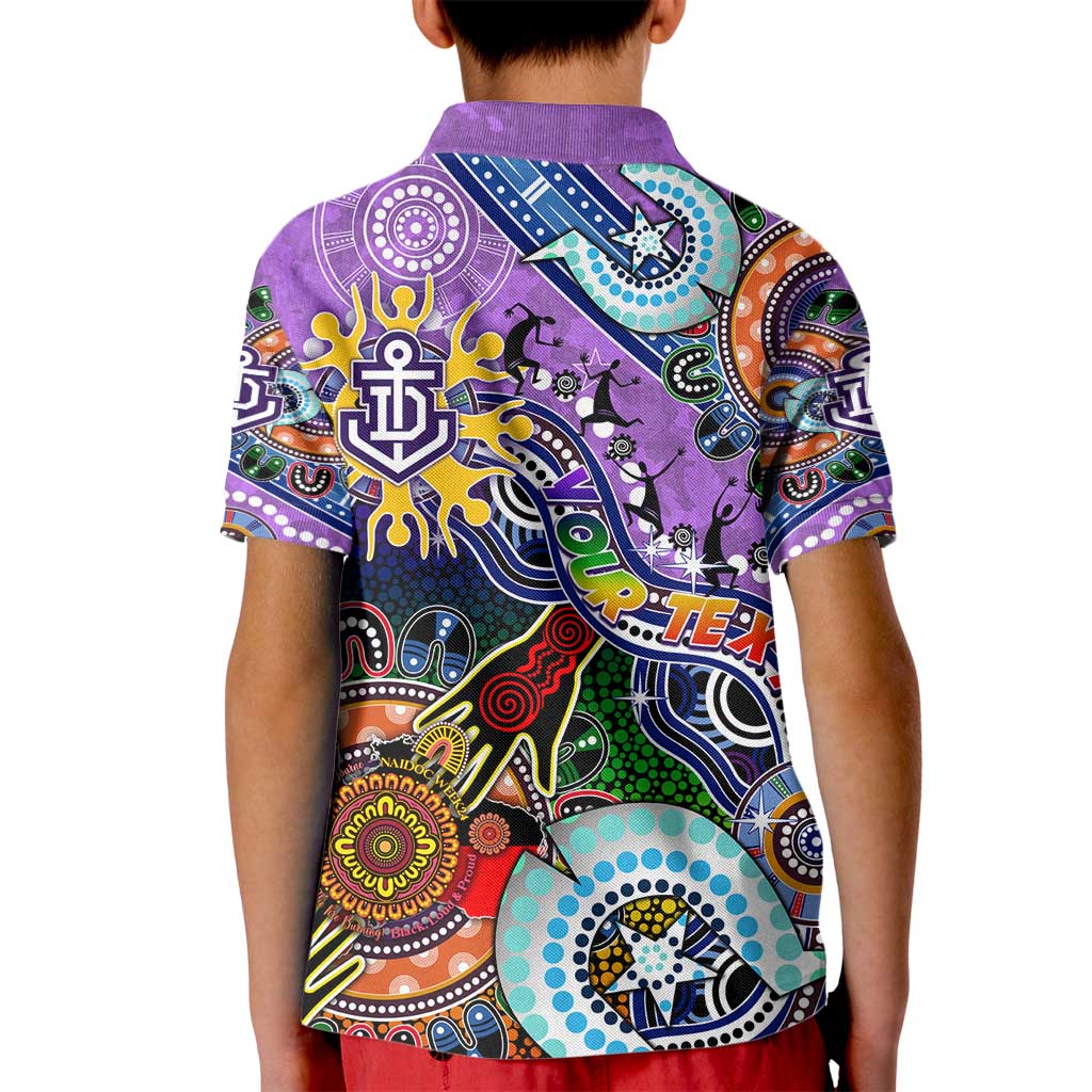 Custom NAIDOC Week 2024 Fremantle Dockers Freo Kid Polo Shirt Australia Aboriginal Dot Painting