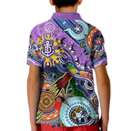 Custom NAIDOC Week 2024 Fremantle Dockers Freo Kid Polo Shirt Australia Aboriginal Dot Painting