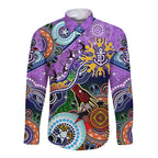 Custom NAIDOC Week 2024 Fremantle Dockers Freo Long Sleeve Button Shirt Australia Aboriginal Dot Painting