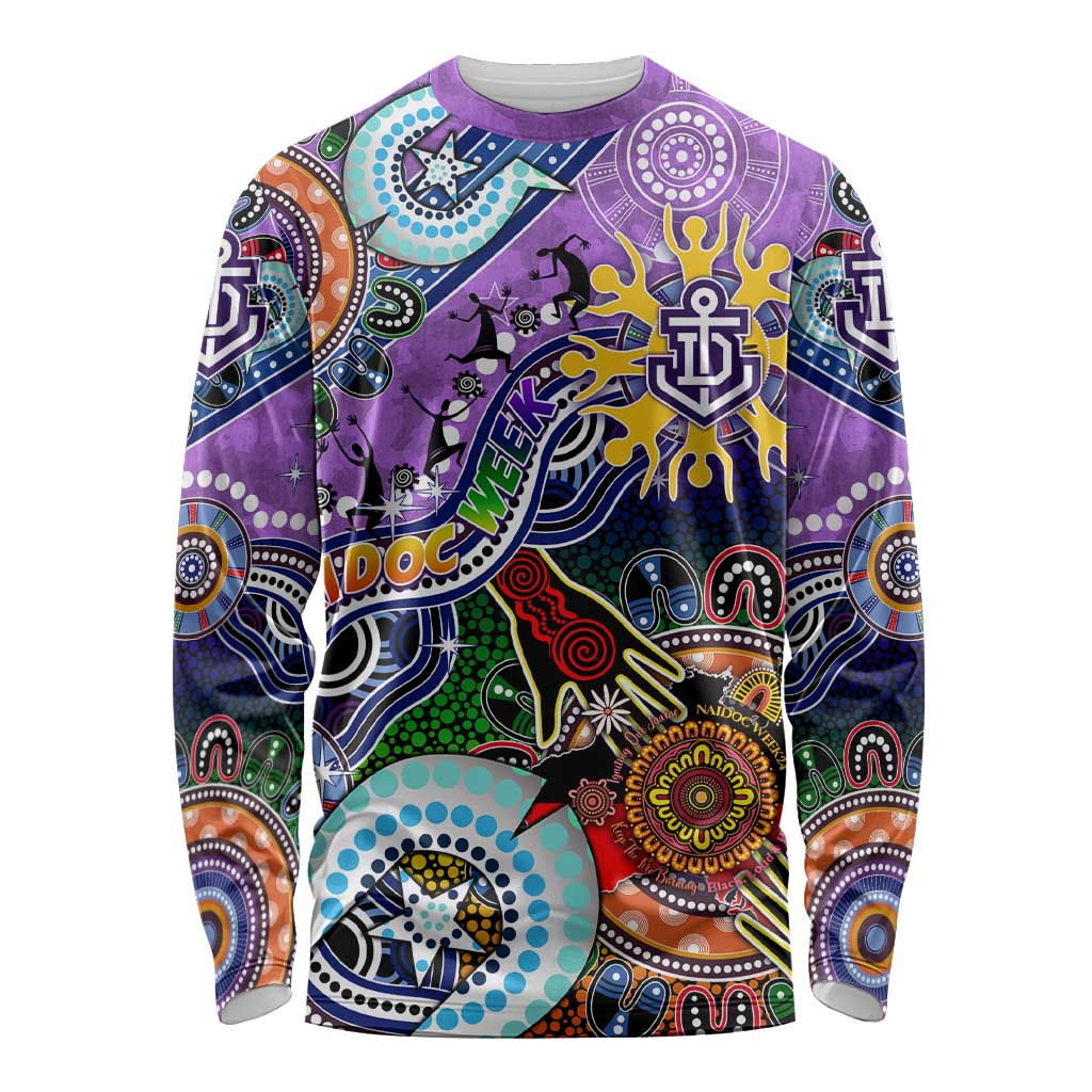 Custom NAIDOC Week 2024 Fremantle Dockers Freo Long Sleeve Shirt Australia Aboriginal Dot Painting
