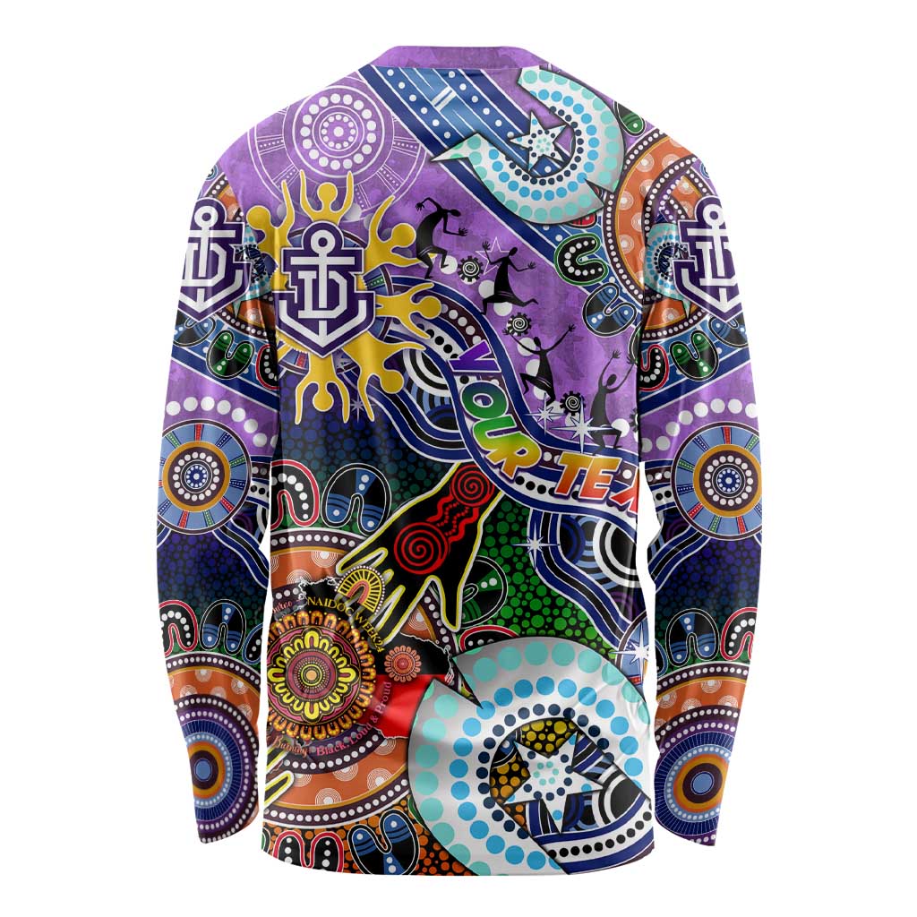 Custom NAIDOC Week 2024 Fremantle Dockers Freo Long Sleeve Shirt Australia Aboriginal Dot Painting