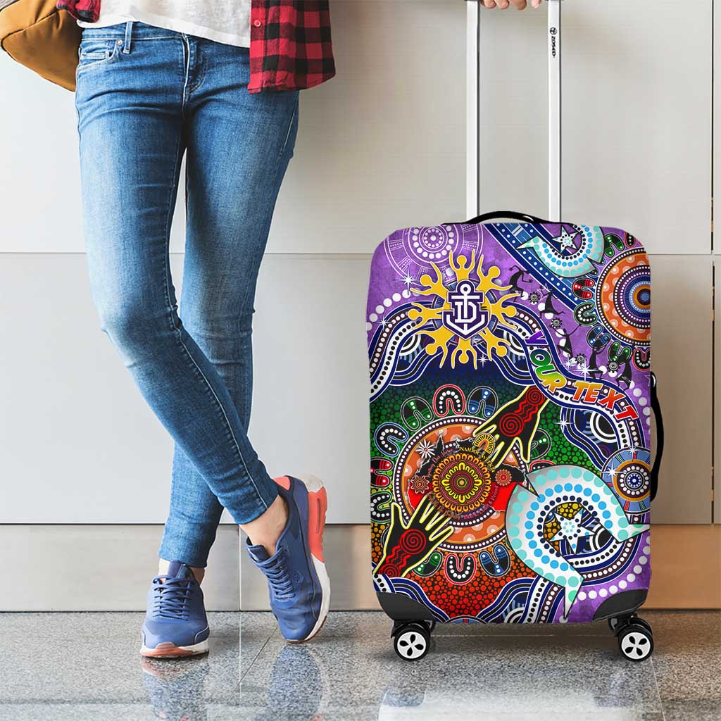Custom NAIDOC Week 2024 Fremantle Dockers Freo Luggage Cover Australia Aboriginal Dot Painting