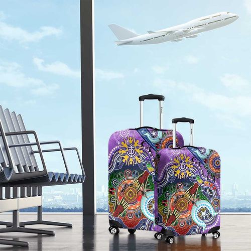 Custom NAIDOC Week 2024 Fremantle Dockers Freo Luggage Cover Australia Aboriginal Dot Painting