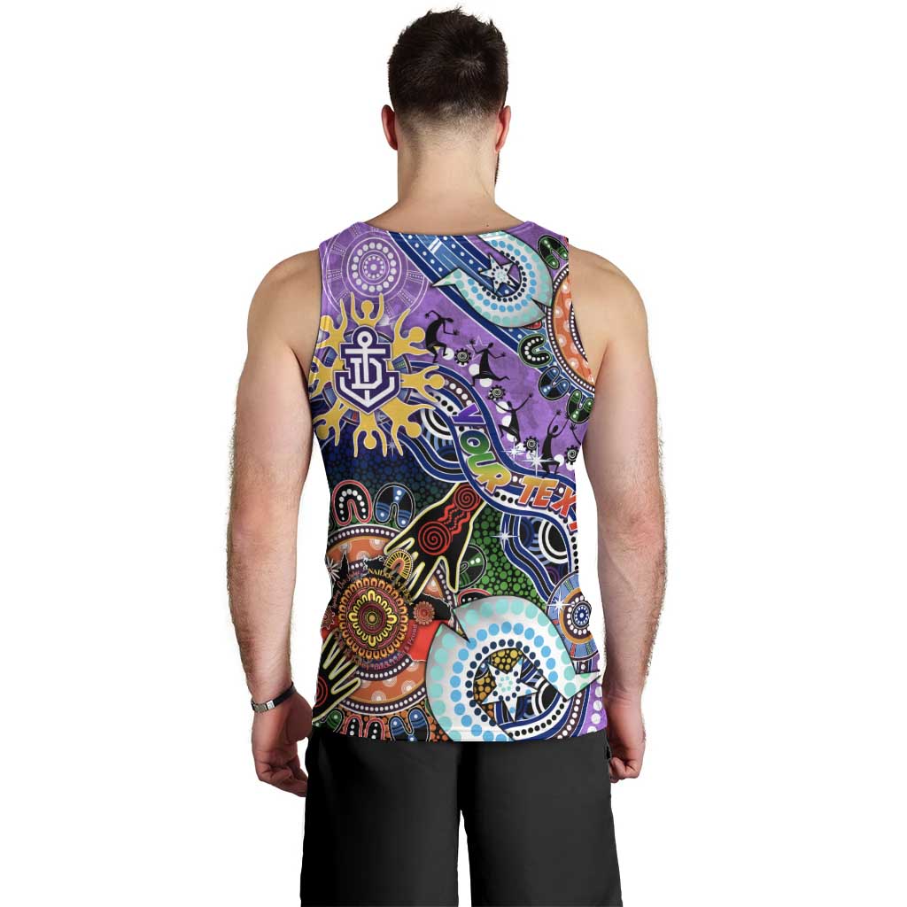 Custom NAIDOC Week 2024 Fremantle Dockers Freo Men Tank Top Australia Aboriginal Dot Painting
