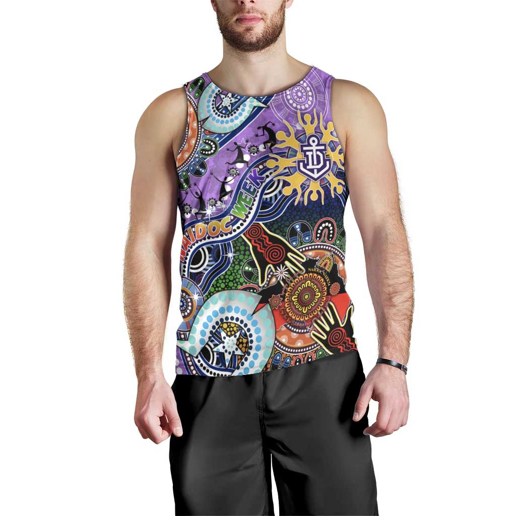 Custom NAIDOC Week 2024 Fremantle Dockers Freo Men Tank Top Australia Aboriginal Dot Painting