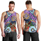 Custom NAIDOC Week 2024 Fremantle Dockers Freo Men Tank Top Australia Aboriginal Dot Painting