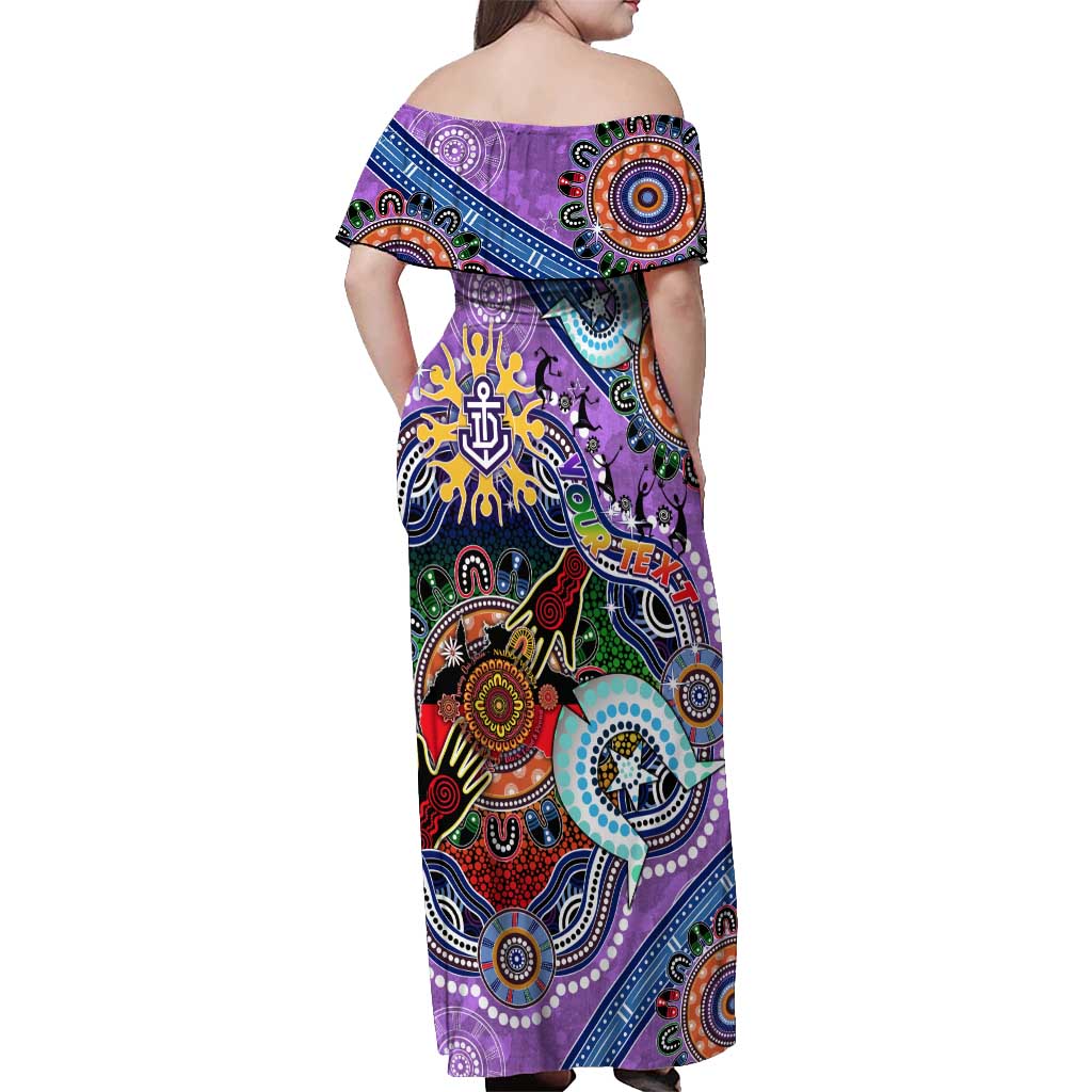Custom NAIDOC Week 2024 Fremantle Dockers Freo Off Shoulder Maxi Dress Australia Aboriginal Dot Painting