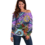 Custom NAIDOC Week 2024 Fremantle Dockers Freo Off Shoulder Sweater Australia Aboriginal Dot Painting
