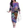Custom NAIDOC Week 2024 Fremantle Dockers Freo Off The Shoulder Long Sleeve Dress Australia Aboriginal Dot Painting