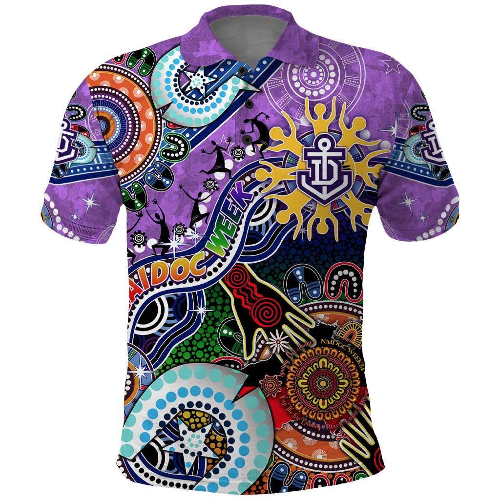 Custom NAIDOC Week 2024 Fremantle Dockers Freo Polo Shirt Australia Aboriginal Dot Painting