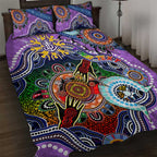 Custom NAIDOC Week 2024 Fremantle Dockers Freo Quilt Bed Set Australia Aboriginal Dot Painting