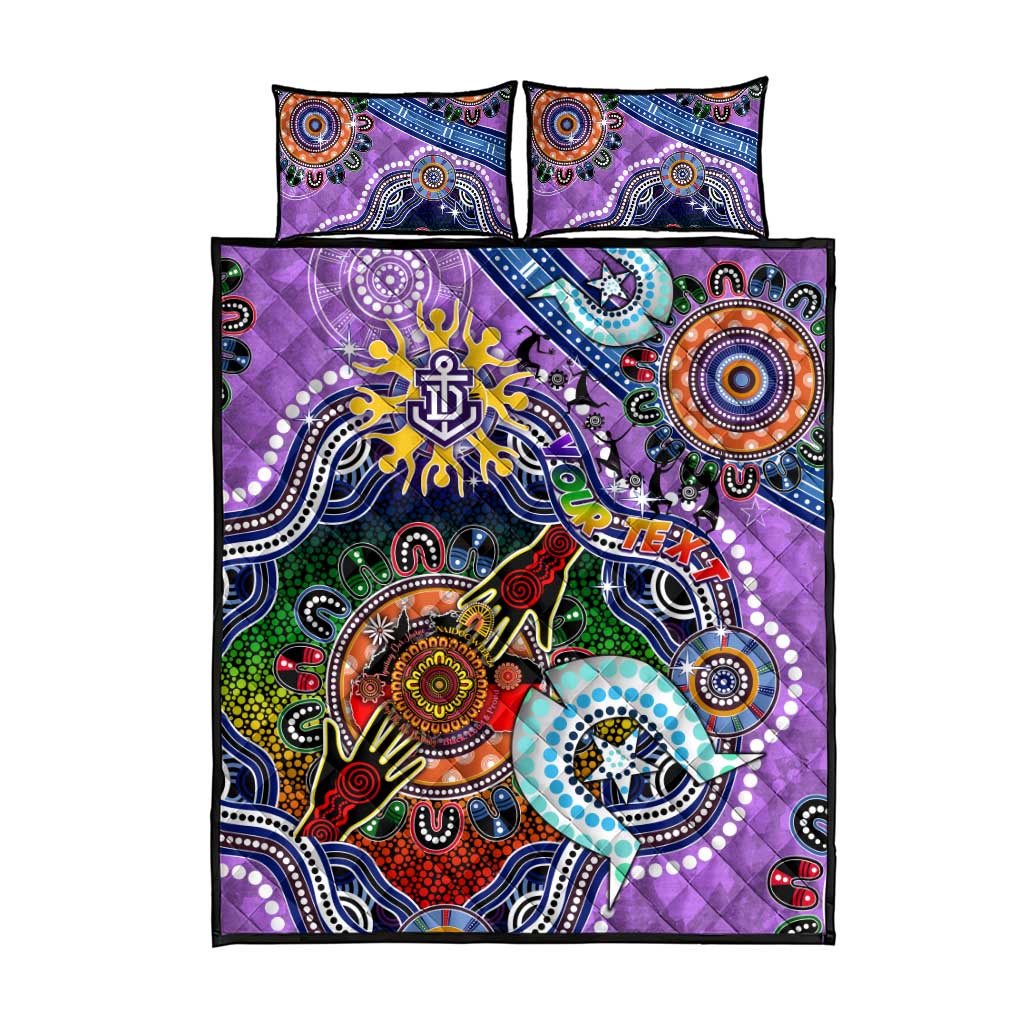 Custom NAIDOC Week 2024 Fremantle Dockers Freo Quilt Bed Set Australia Aboriginal Dot Painting