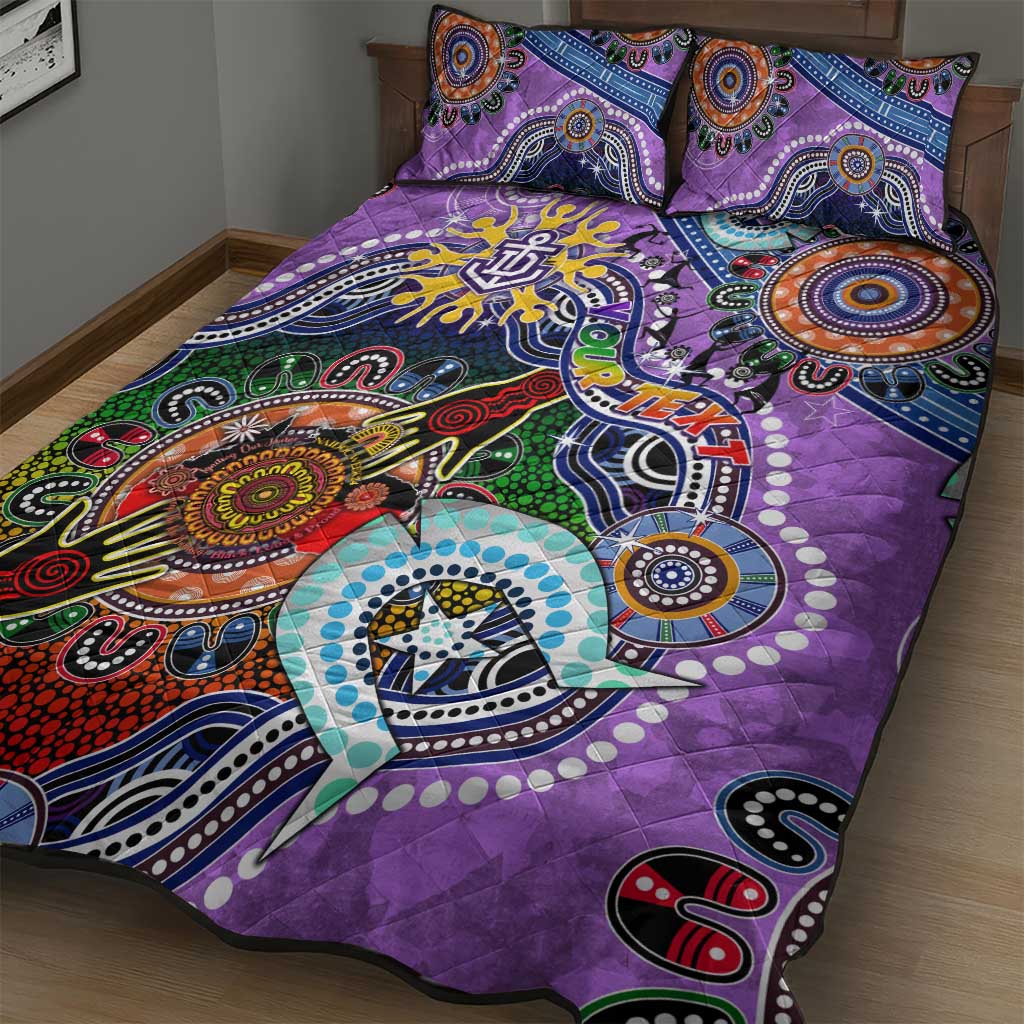 Custom NAIDOC Week 2024 Fremantle Dockers Freo Quilt Bed Set Australia Aboriginal Dot Painting