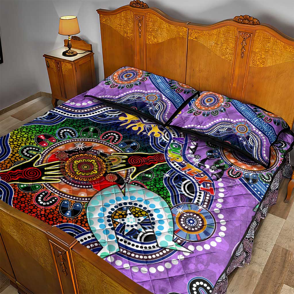 Custom NAIDOC Week 2024 Fremantle Dockers Freo Quilt Bed Set Australia Aboriginal Dot Painting