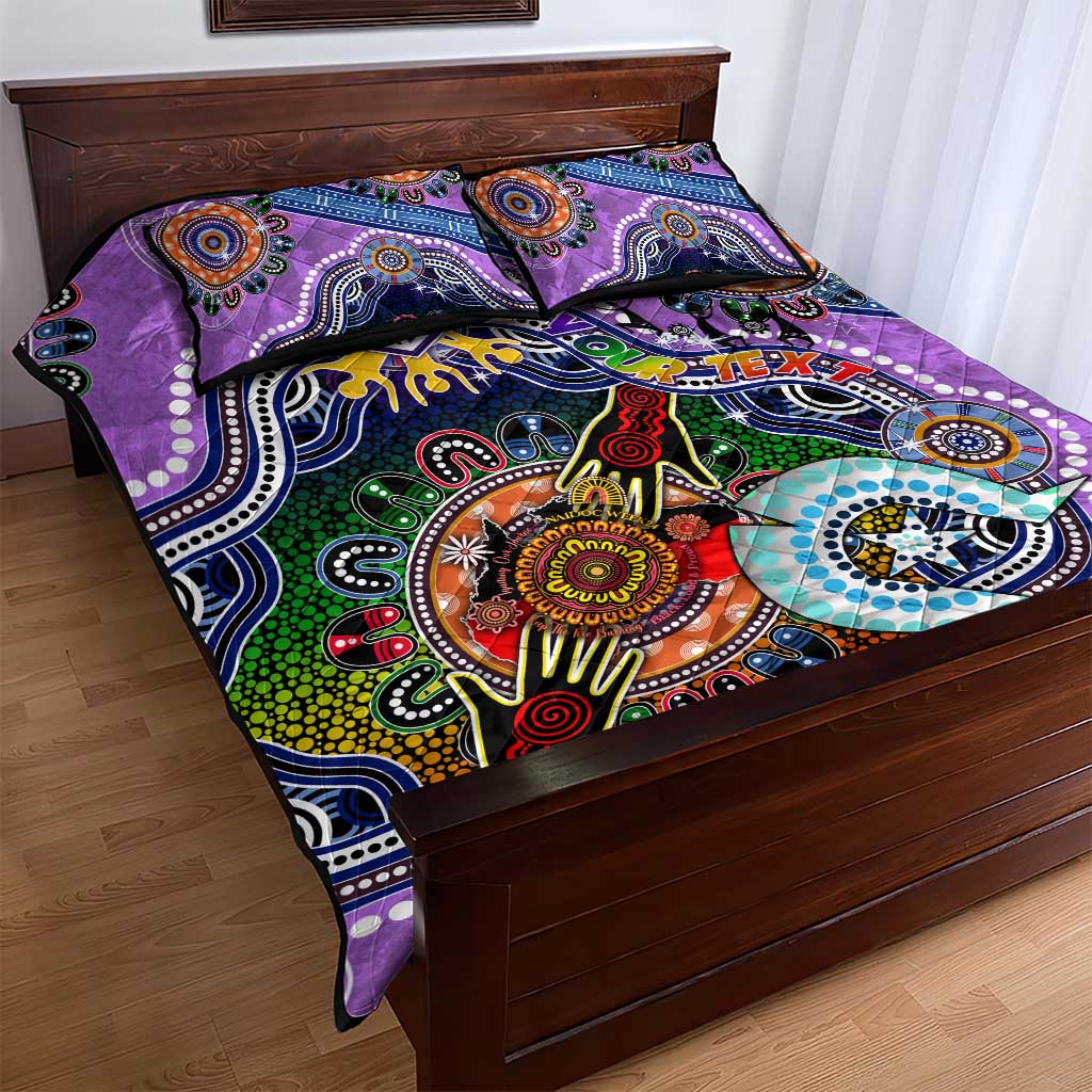 Custom NAIDOC Week 2024 Fremantle Dockers Freo Quilt Bed Set Australia Aboriginal Dot Painting