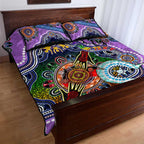 Custom NAIDOC Week 2024 Fremantle Dockers Freo Quilt Bed Set Australia Aboriginal Dot Painting