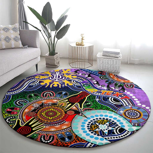 Custom NAIDOC Week 2024 Fremantle Dockers Freo Round Carpet Australia Aboriginal Dot Painting