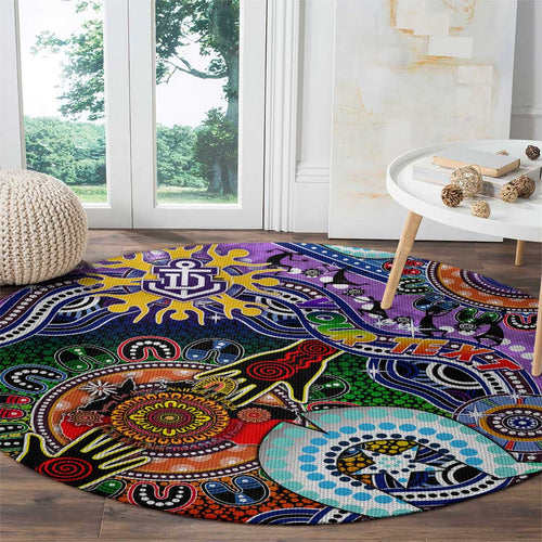 Custom NAIDOC Week 2024 Fremantle Dockers Freo Round Carpet Australia Aboriginal Dot Painting
