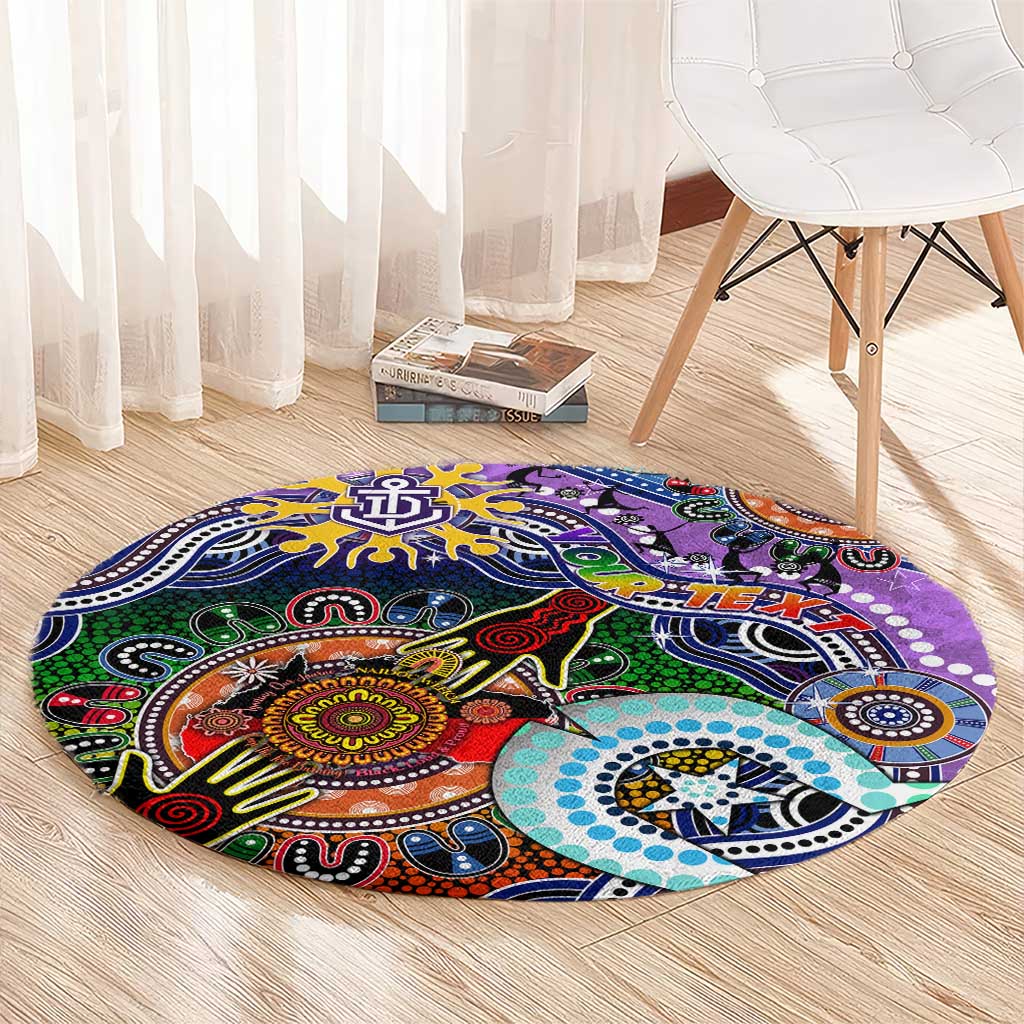 Custom NAIDOC Week 2024 Fremantle Dockers Freo Round Carpet Australia Aboriginal Dot Painting