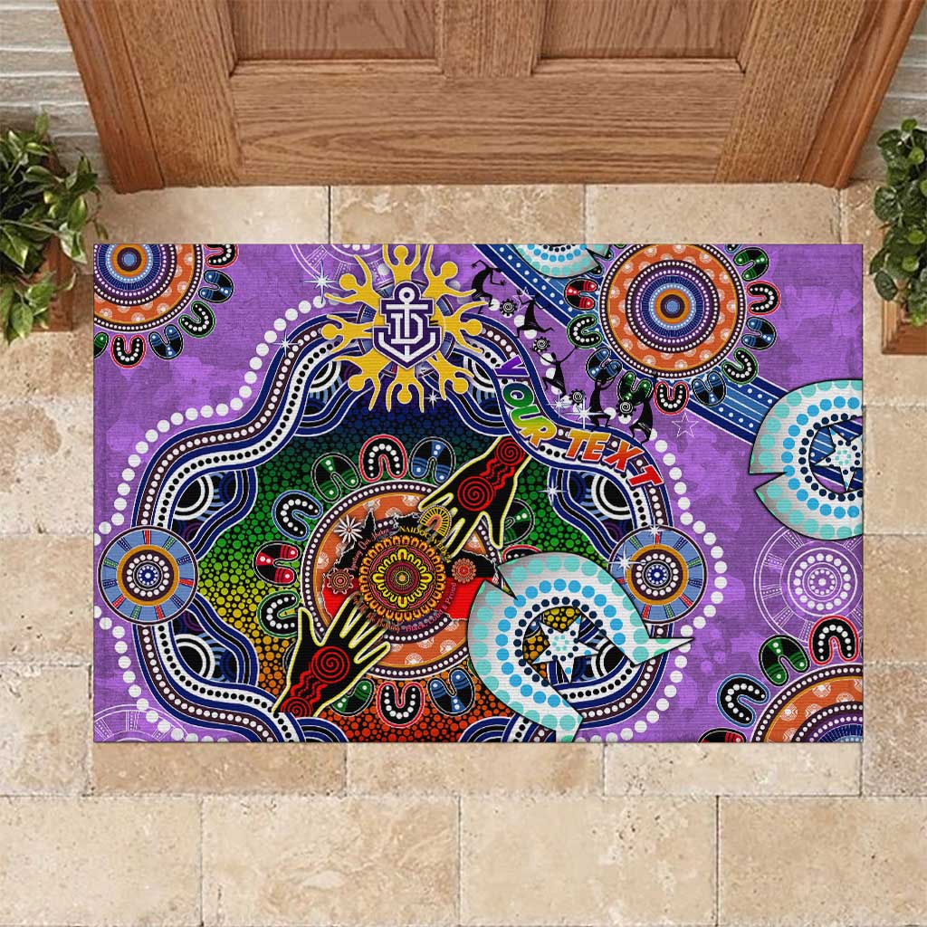 Custom NAIDOC Week 2024 Fremantle Dockers Freo Rubber Doormat Australia Aboriginal Dot Painting