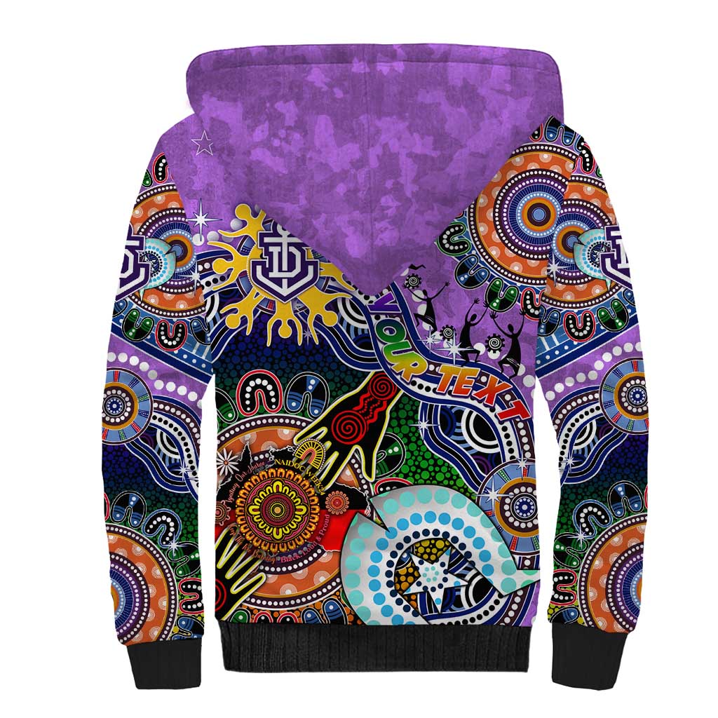Custom NAIDOC Week 2024 Fremantle Dockers Freo Sherpa Hoodie Australia Aboriginal Dot Painting